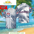Texas Rangers Hawaiian Pinstripes Palm Leaves MLB - Adult & Kids T-Shirts, Sweatshirts & Hoodies apparel design preview 1