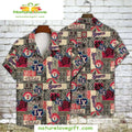 Texas Rangers Hawaiian MLB Tribal Patchwork Logo - Adult & Kids T-Shirts, Sweatshirts & Hoodies apparel design preview 1