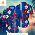Texas Rangers Hawaiian Blue Floral Elegance Baseball - Adult & Kids T-Shirts, Sweatshirts & Hoodies apparel design preview 1
