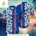 Texas Rangers Hawaiian Classic White Floral MLB - Adult & Kids T-Shirts, Sweatshirts & Hoodies apparel design preview 1