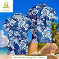Texas Rangers Hawaiian Classic White Tropical Leaves - Adult & Kids T-Shirts, Sweatshirts & Hoodies apparel design preview 1