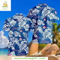 Texas Rangers Hawaiian Classic White Tropical Leaves - Adult & Kids T-Shirts, Sweatshirts & Hoodies apparel design preview 1