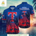 Texas Rangers Hawaiian Flamingo Sunset Tropical - Adult & Kids T-Shirts, Sweatshirts & Hoodies apparel design preview 1