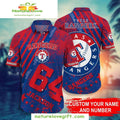 Texas Rangers Hawaiian Custom Name Number MLB - Adult & Kids T-Shirts, Sweatshirts & Hoodies apparel design preview 1