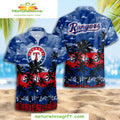 Texas Rangers Hawaiian Sunset Silhouette MLB Baseball - Adult & Kids T-Shirts, Sweatshirts & Hoodies apparel design preview 1