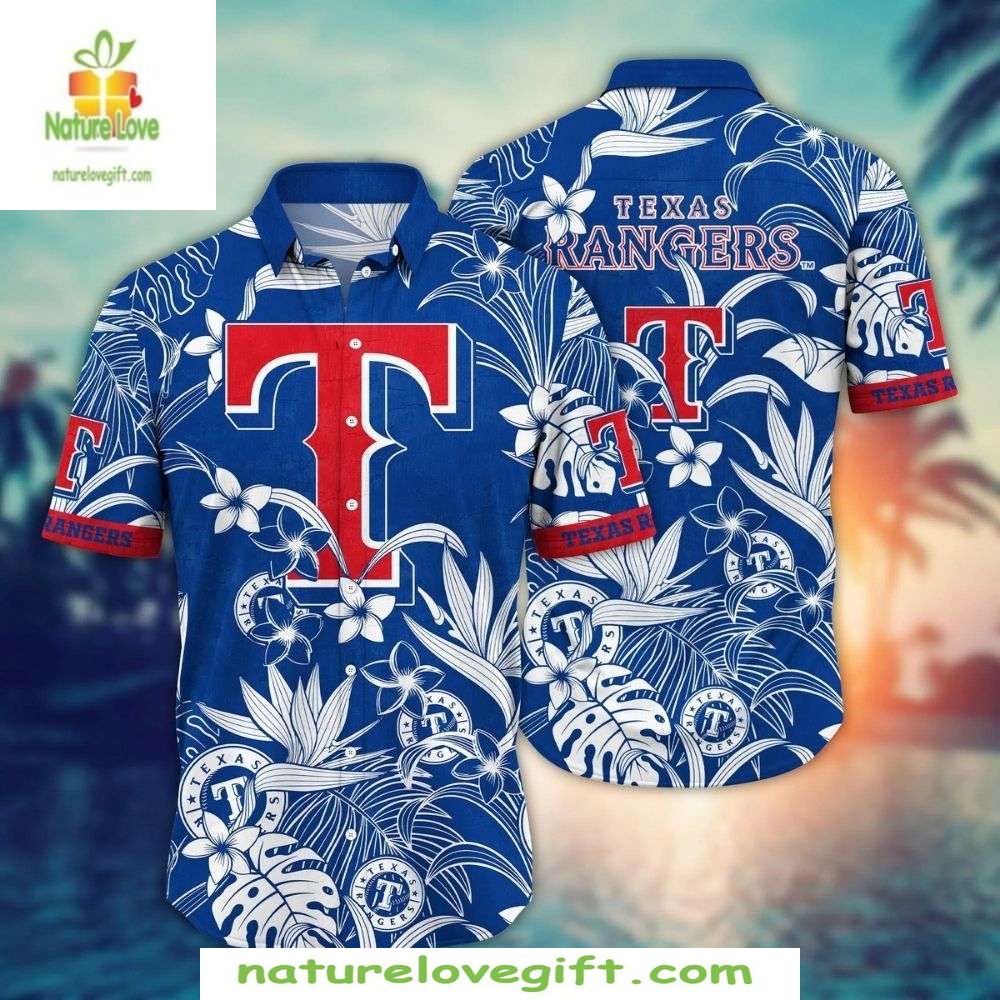 Texas Rangers Hawaiian MLB Baseball Aloha - Adult & Kids T-Shirts, Sweatshirts & Hoodies apparel design preview 1