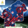 MLB Texas Rangers Hawaiian Red Floral Starry Night US - Adult & Kids T-Shirts, Sweatshirts & Hoodies apparel design preview 1