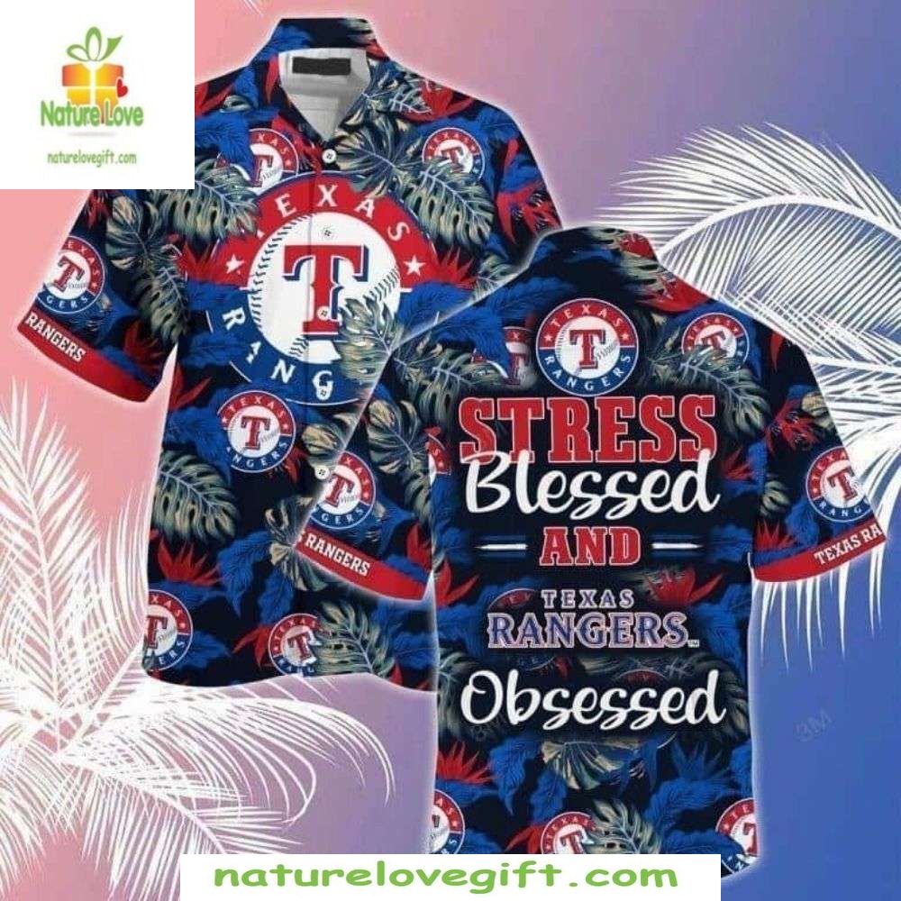Texas Rangers MLB Hawaiian Stylish Baseball Fan - Adult & Kids T-Shirts, Sweatshirts & Hoodies apparel design preview 1