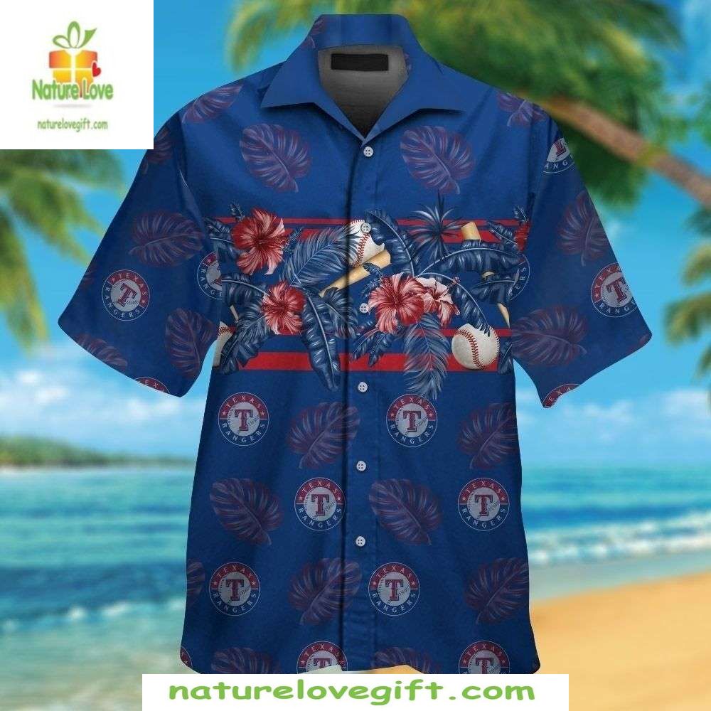 Texas Rangers Hawaiian Tropical Baseball MLB Fan - Adult & Kids T-Shirts, Sweatshirts & Hoodies apparel design preview 1