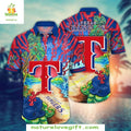 Texas Rangers Hawaiian Vibrant Tropic Wave MLB - Adult & Kids T-Shirts, Sweatshirts & Hoodies apparel design preview 1