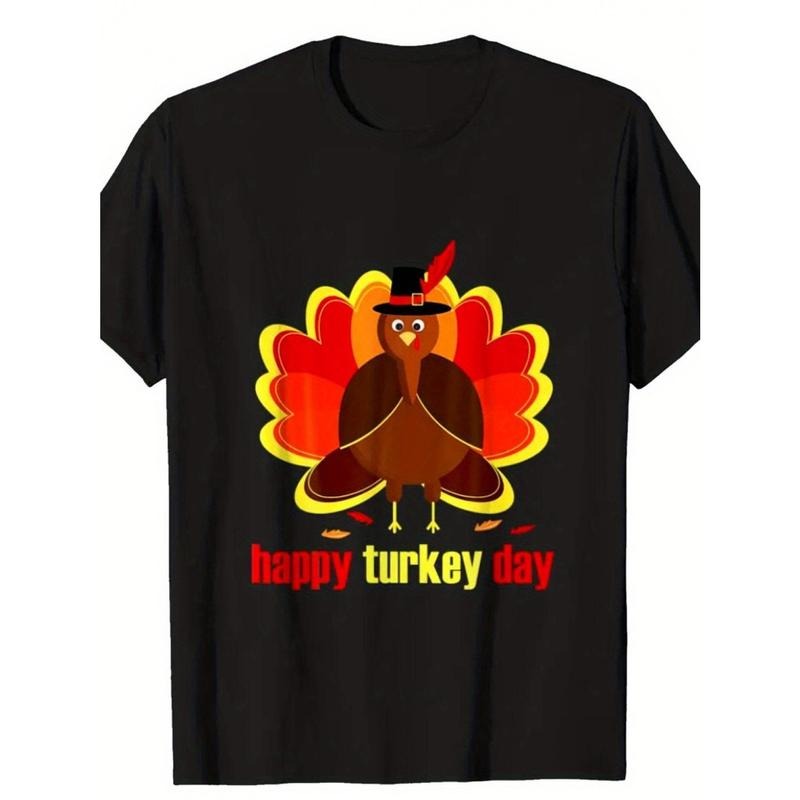Thanksgiving Printing Cotton Turkey Pattern Casual - Adult & Kids T-Shirts, Sweatshirts & Hoodies apparel design preview 1