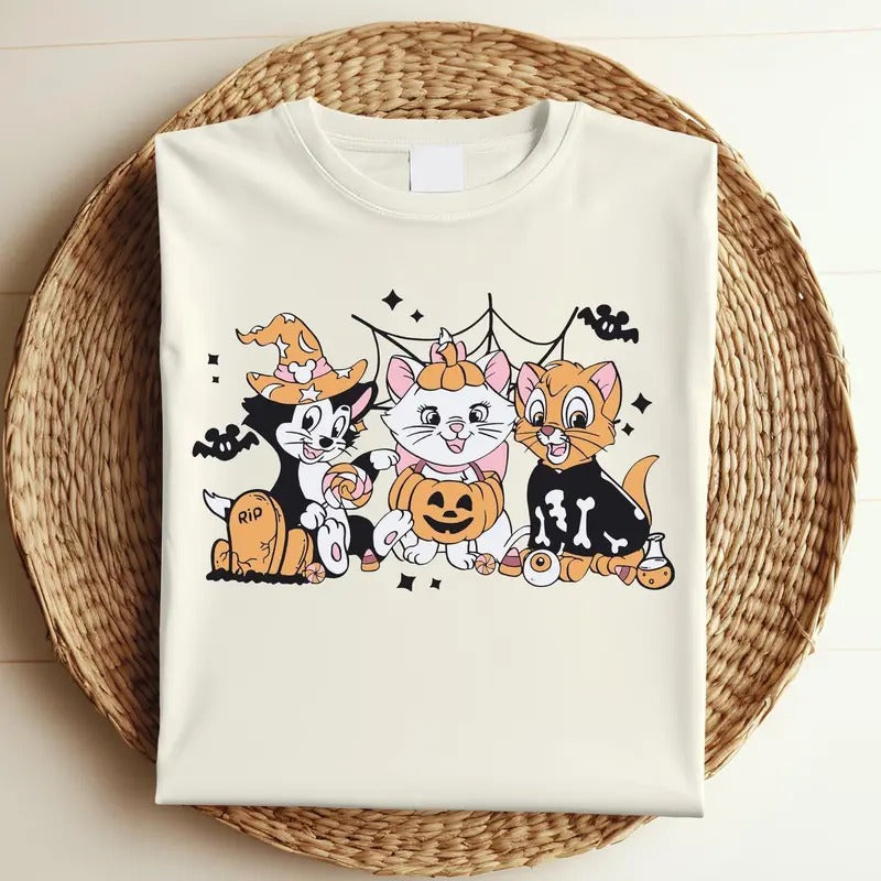 Aristocats Marie Toulouse Berlioz Halloween Funny - Adult & Kids T-Shirts, Sweatshirts & Hoodies apparel design preview 1