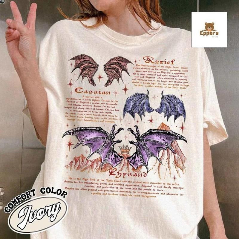 Bat Acotar Rhysand Cassian Azriel Night Court - Adult & Kids T-Shirts, Sweatshirts & Hoodies apparel design preview 1
