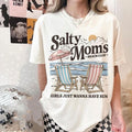 Beach Club Salty Moms Retro Girl Summer - Adult & Kids T-Shirts, Sweatshirts & Hoodies apparel design preview 1