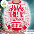 The Beatles Abbey Road Xmas Gifts Red And White Ugly Christmas Sweater - Holiday Gift product image