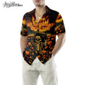 The Burning Pumpkin Sky Skeleton Halloween Hawaiian - Adult & Kids T-Shirts, Sweatshirts & Hoodies apparel design preview 1