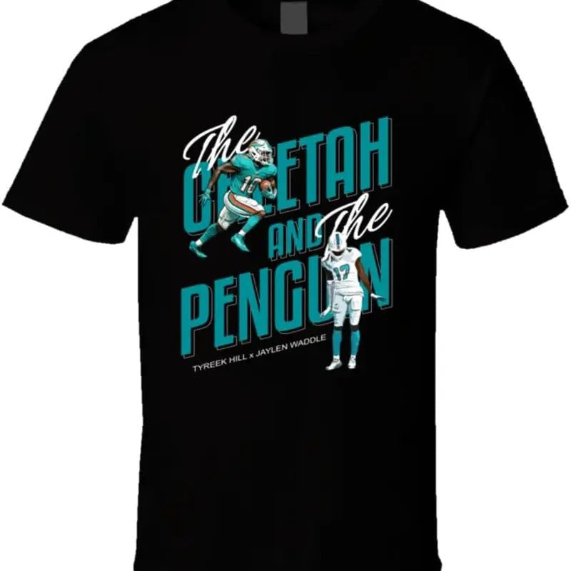 Cheetah Penguin Tyreek Hill Jaylen Waddle - Adult & Kids T-Shirts, Sweatshirts & Hoodies apparel design preview 1