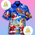 The Christmas Moon Santa Claus Delivers Gifts Blue - Adult & Kids T-Shirts, Sweatshirts & Hoodies apparel design preview 1