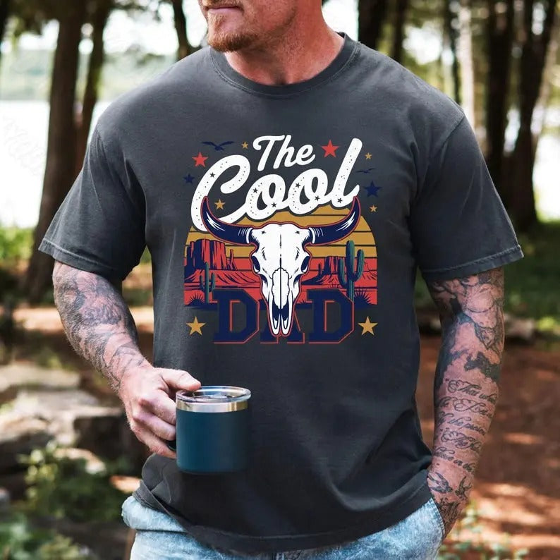 Cool Dad Western Retro Happy Life - Adult & Kids T-Shirts, Sweatshirts & Hoodies apparel design preview 1