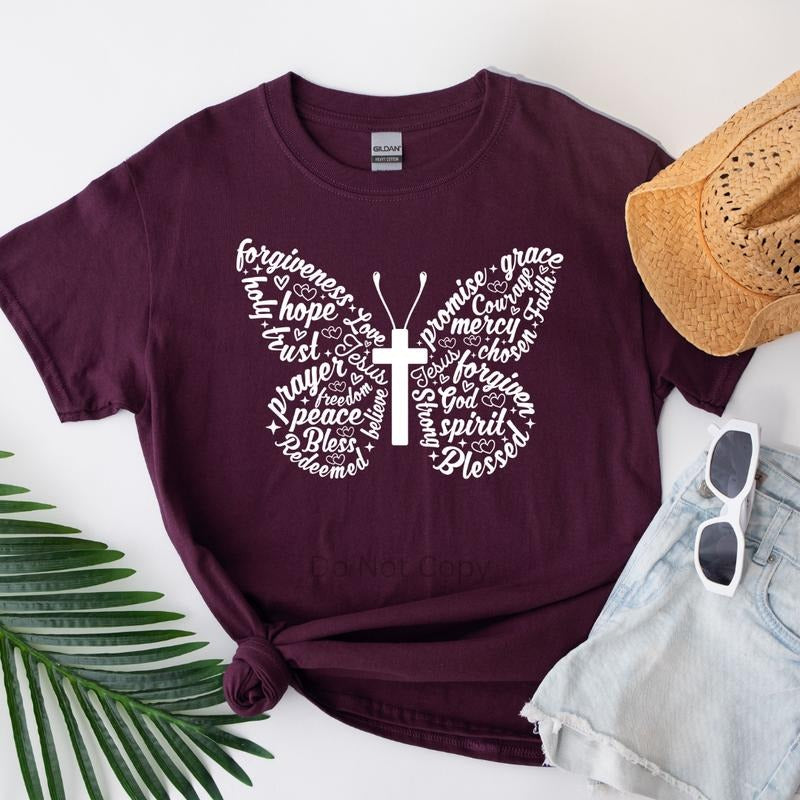 Cross Affirmation Screen Print Transfer - Adult & Kids T-Shirts, Sweatshirts & Hoodies apparel design preview 1