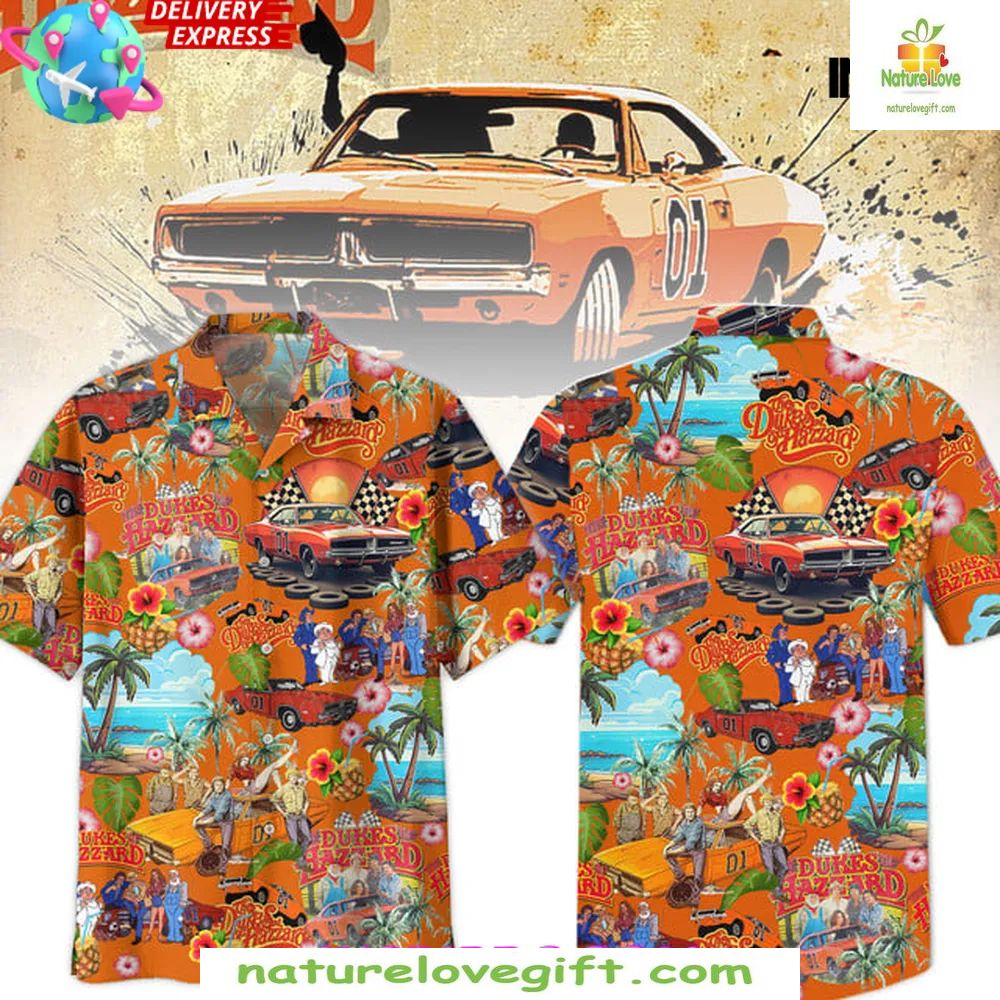 The Dukes of Hazzard Vintage Tropical Hawaiian - Adult & Kids T-Shirts, Sweatshirts & Hoodies apparel design preview 1