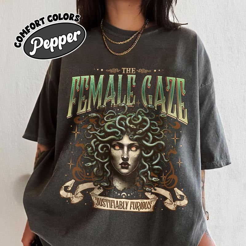 Female Gaze Petrify Patriachy Anti Patriarchyy Medusa - Adult & Kids T-Shirts, Sweatshirts & Hoodies apparel design preview 1