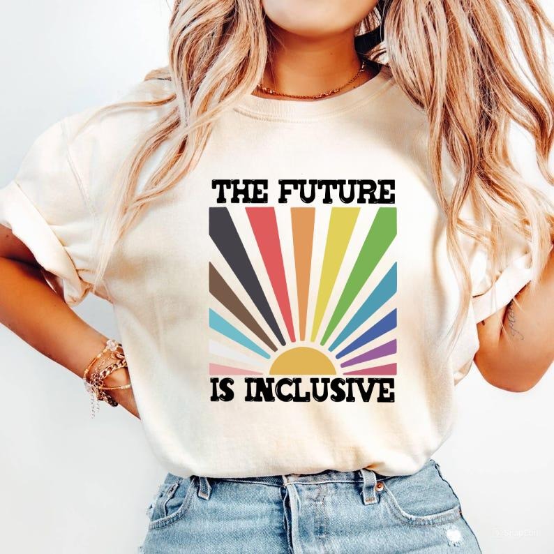 Future Is Inclusive Rainbow Pride Trans Rights Top - Adult & Kids T-Shirts, Sweatshirts & Hoodies apparel design preview 1
