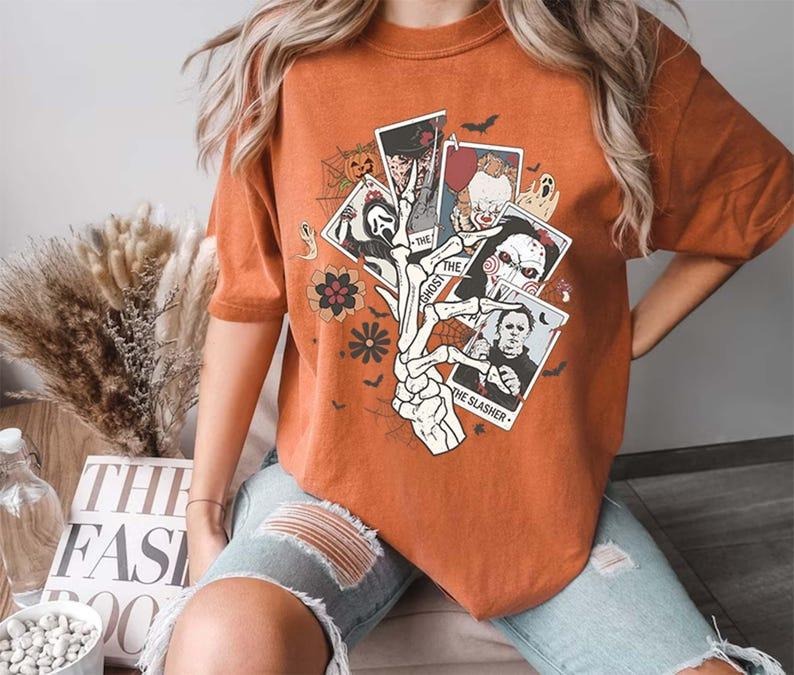 Ghost Haunted Slasher Horror Movie Tarot Card Trick - Adult & Kids T-Shirts, Sweatshirts & Hoodies apparel design preview 1