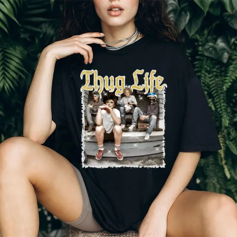 Golden Thug Life Mom Happy - Adult & Kids T-Shirts, Sweatshirts & Hoodies apparel design preview 1
