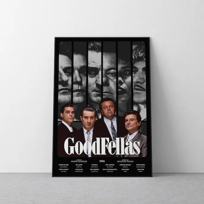 GoodFellas 1990 Halftone Movie Poster Grayscale - Adult & Kids T-Shirts, Sweatshirts & Hoodies apparel design preview 1