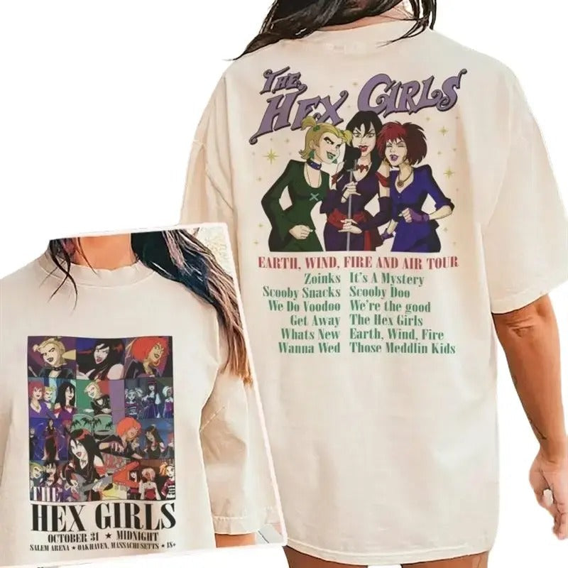 Hex Rock Band Music 2 Sides 2023 Tour Spooky Season - Adult & Kids T-Shirts, Sweatshirts & Hoodies apparel design preview 1