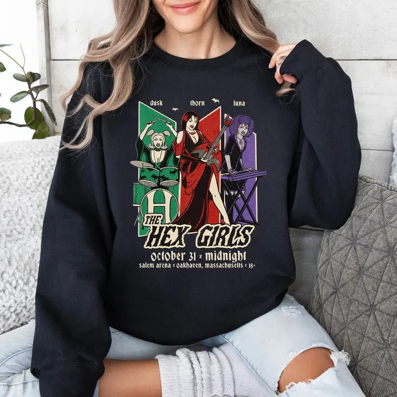 Hex Rock Band Halloween Retro 90s Spooky Season Lover - Adult & Kids T-Shirts, Sweatshirts & Hoodies apparel design preview 1