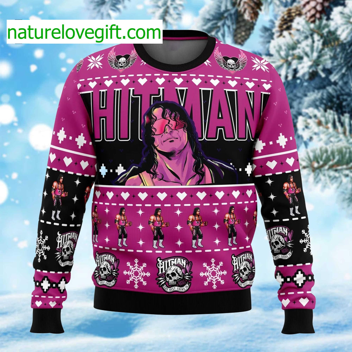 The Hitman Bret Hart Wrestler Ugly Christmas Sweater - Holiday Gift product image