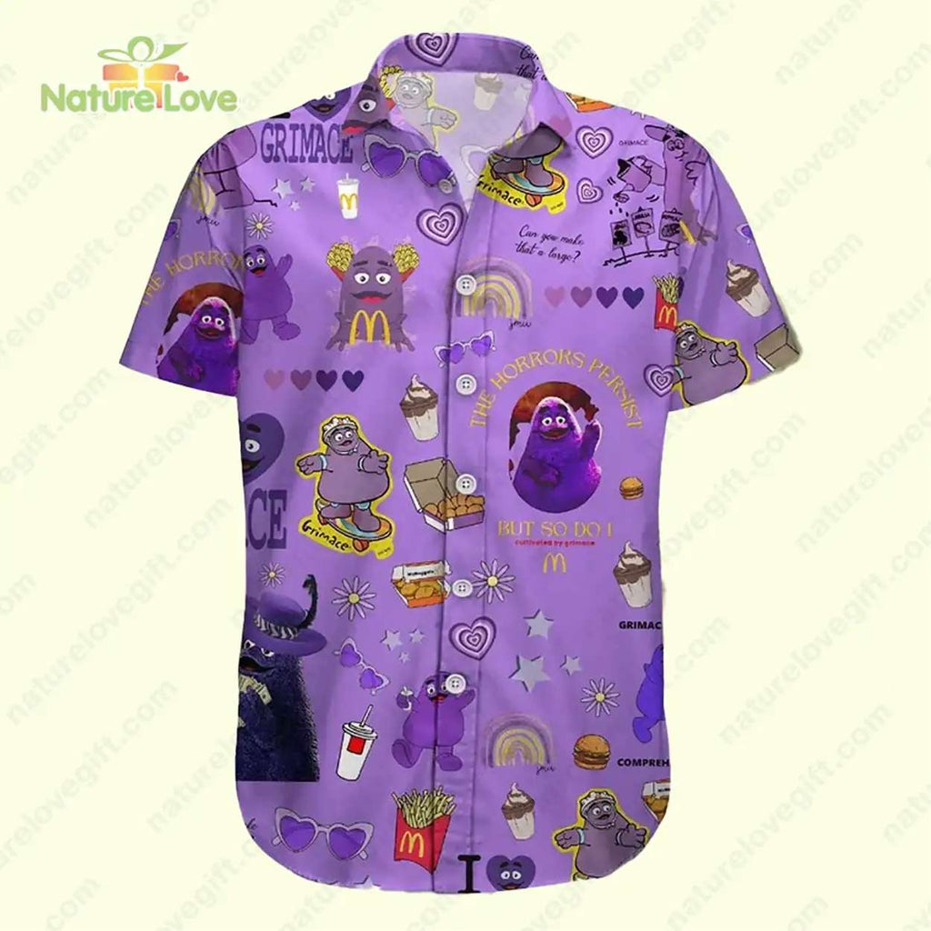 The Horrors Persist But So Do I Grimace Shake MC - Adult & Kids T-Shirts, Sweatshirts & Hoodies apparel design preview 1
