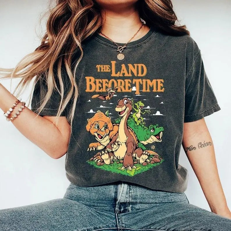 Land Before Time Pastel Dinosaur Friends Party - Adult & Kids T-Shirts, Sweatshirts & Hoodies apparel design preview 1