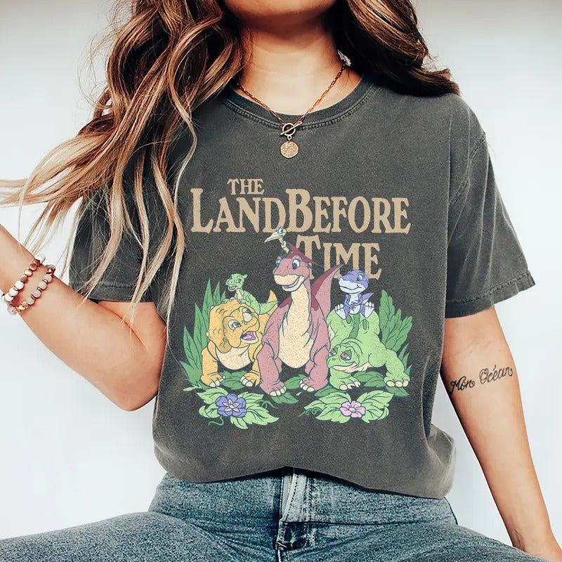 Land Before Time Pastel Dinosaur Friends Party - Adult & Kids T-Shirts, Sweatshirts & Hoodies apparel design preview 1