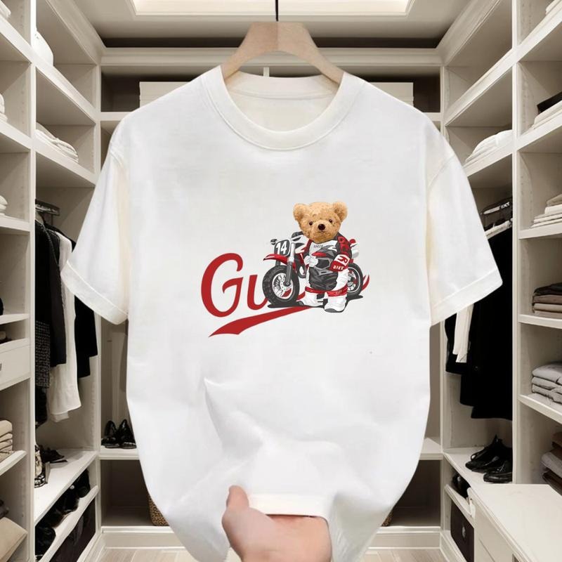 Little Bear Riding Motorcycle Is Cool Red Letters Are - Adult & Kids T-Shirts, Sweatshirts & Hoodies apparel design preview 1