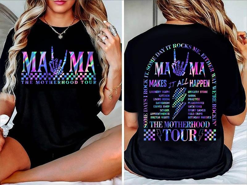 Motherhood Tour Bundle Some Days I Rock Rocks Me - Adult & Kids T-Shirts, Sweatshirts & Hoodies apparel design preview 1