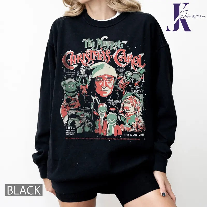 Muppet Carol Movie Character Vintage Merry Kermit - Adult & Kids T-Shirts, Sweatshirts & Hoodies apparel design preview 1