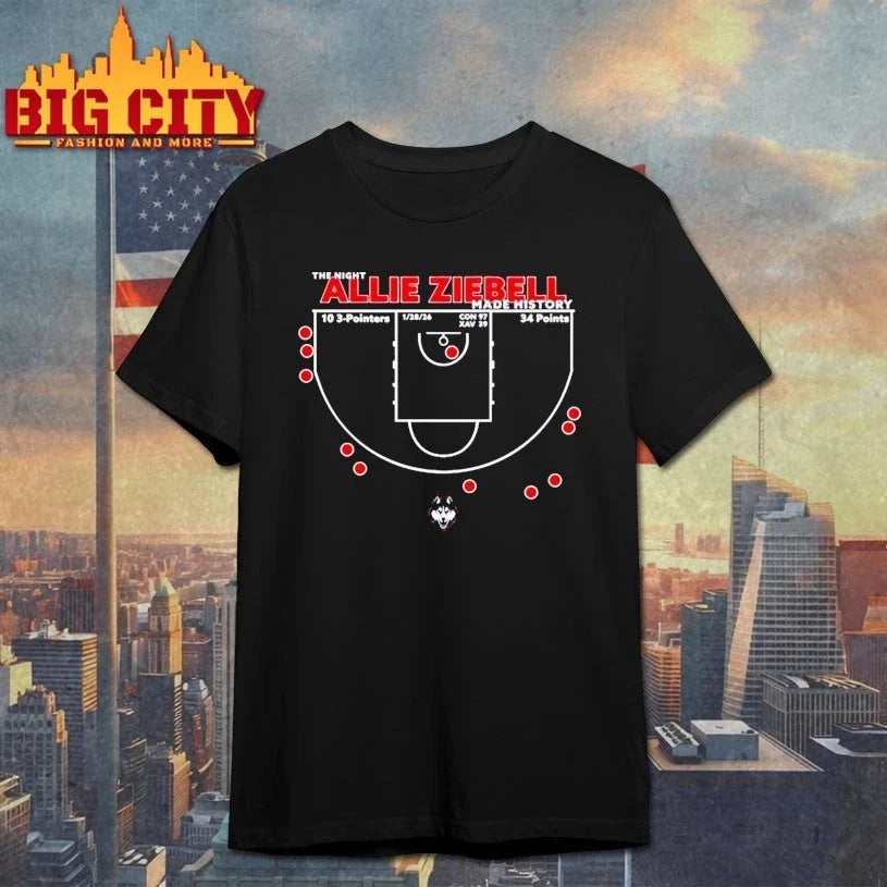 The Night Allie Ziebell Made History Basketball - Adult & Kids T-Shirts, Sweatshirts & Hoodies apparel design preview 1