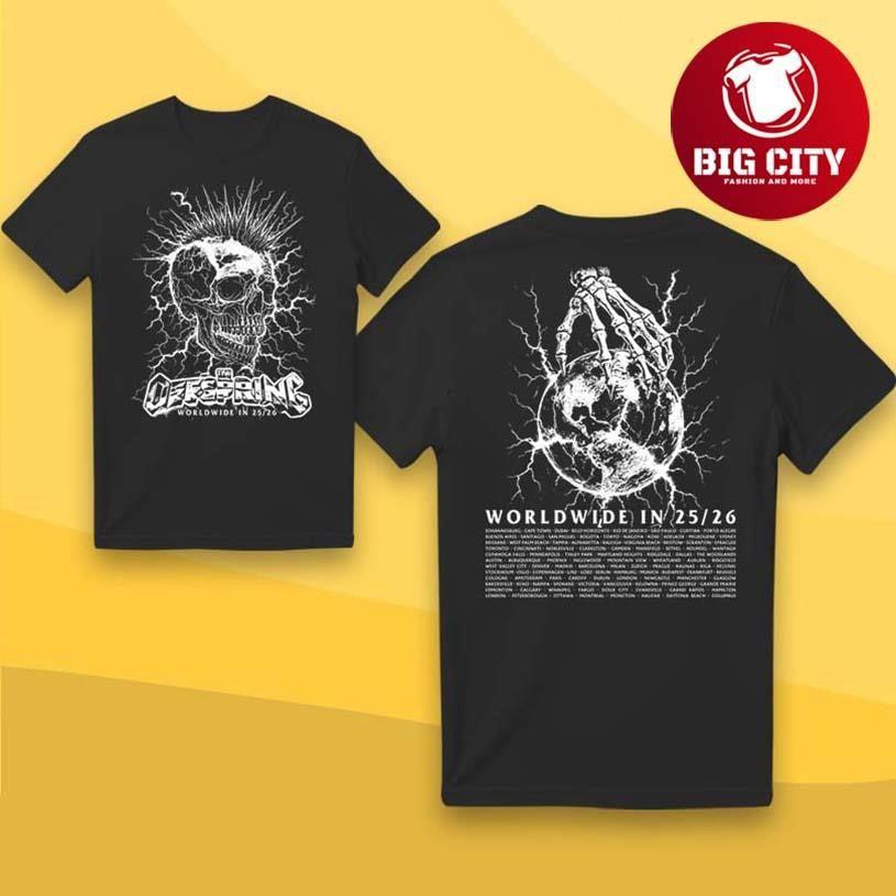 The Offspring Mohawk Skull 2026 Tour Two Sided - Adult & Kids T-Shirts, Sweatshirts & Hoodies apparel design preview 1