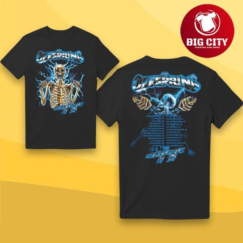 The Offspring Spark Plug Skeleton 2026 Tour Two Sided - Adult & Kids T-Shirts, Sweatshirts & Hoodies apparel design preview 1