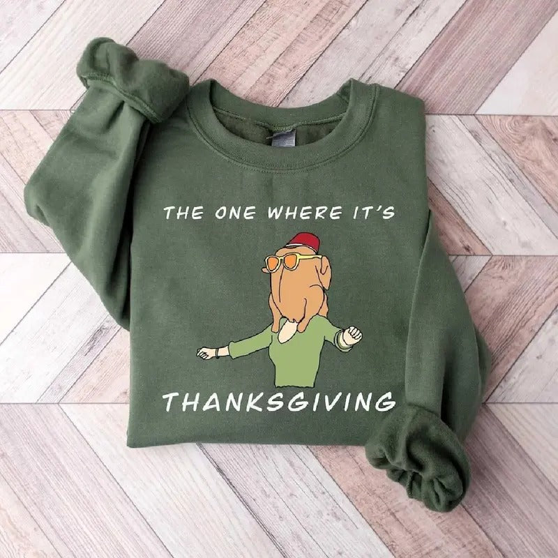 One Where Thanksgiving Turkey Vintage Funny Friends - Adult & Kids T-Shirts, Sweatshirts & Hoodies apparel design preview 1