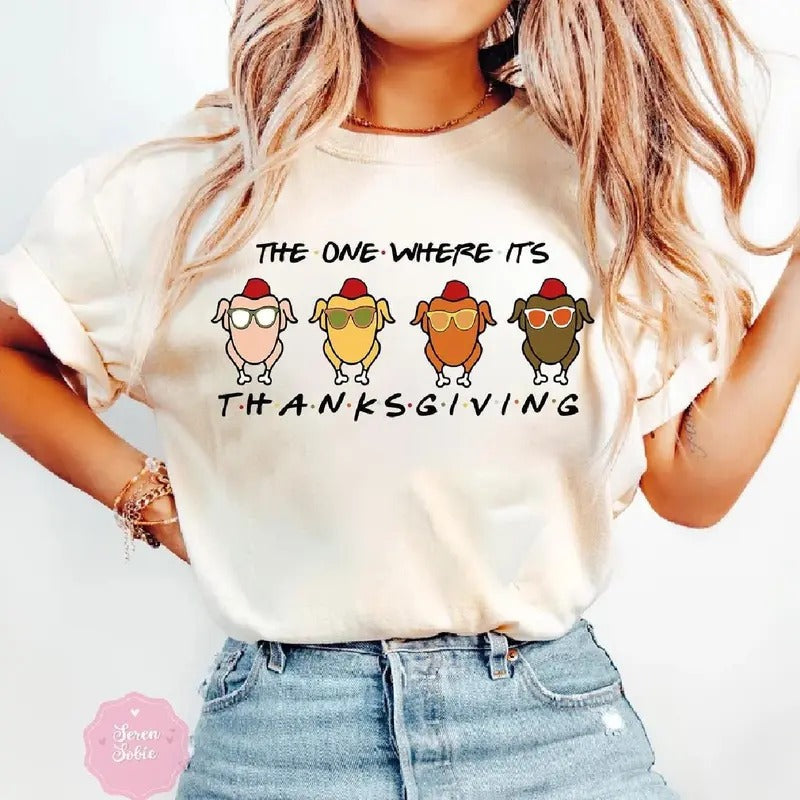 One Where Thanksgiving Turkey Vintage Funny - Adult & Kids T-Shirts, Sweatshirts & Hoodies apparel design preview 1