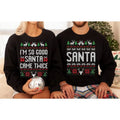 Original Funny Couples Matching Ugly Santa Twice - Adult & Kids T-Shirts, Sweatshirts & Hoodies apparel design preview 1