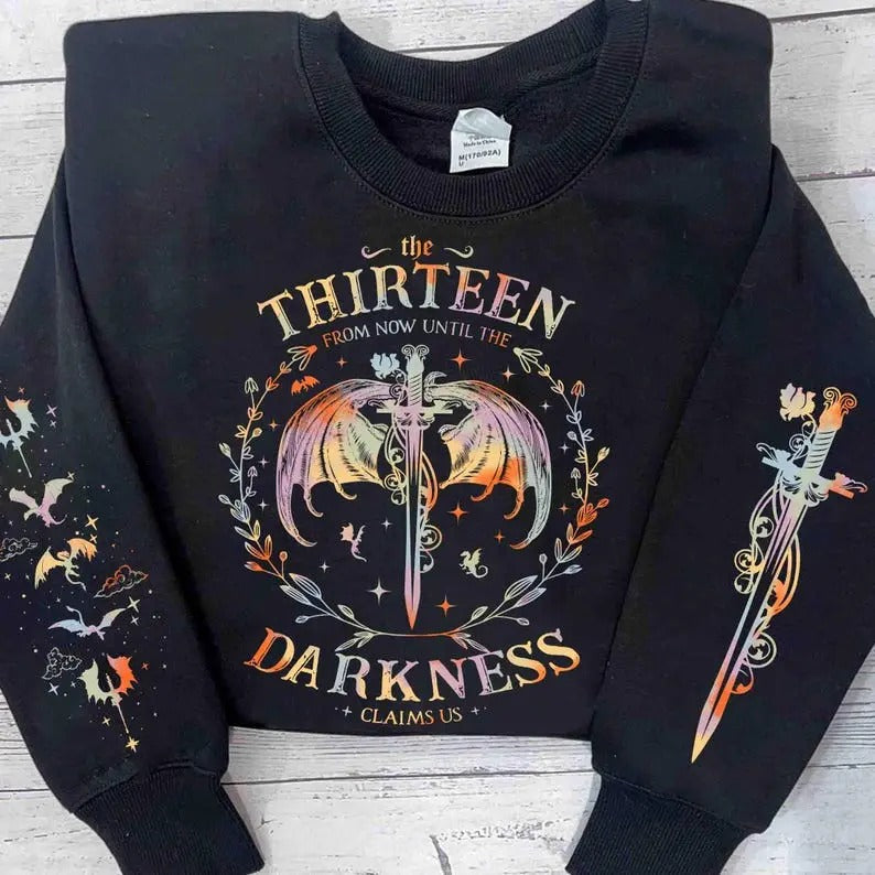 Thirteen Throne Glass Now Until Darkness Claims Us - Adult & Kids T-Shirts, Sweatshirts & Hoodies apparel design preview 1