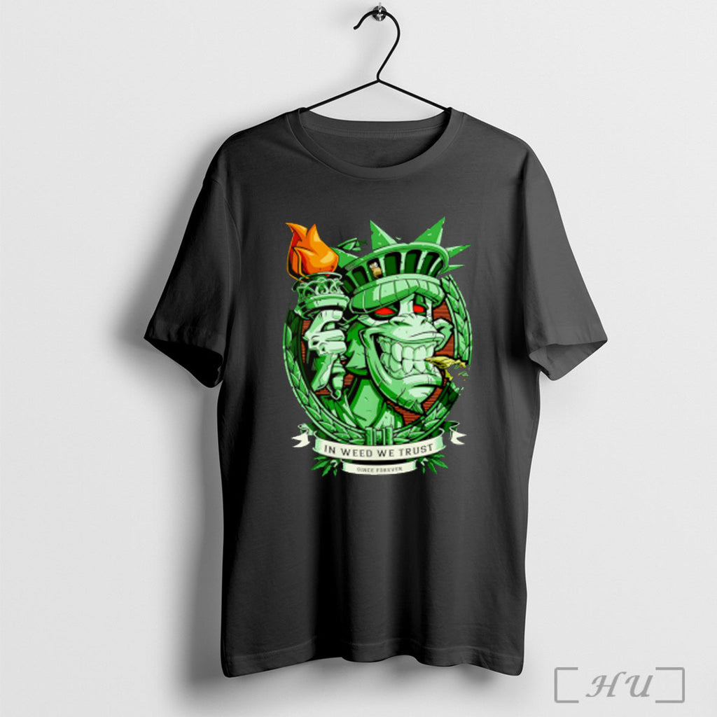 The Torch Of Liberty In Weed We Trust - Adult & Kids T-Shirts, Sweatshirts & Hoodies apparel design preview 1