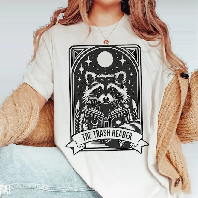 Trash Reader Bookish Raccoon Throne Glass Book Smut - Adult & Kids T-Shirts, Sweatshirts & Hoodies apparel design preview 1
