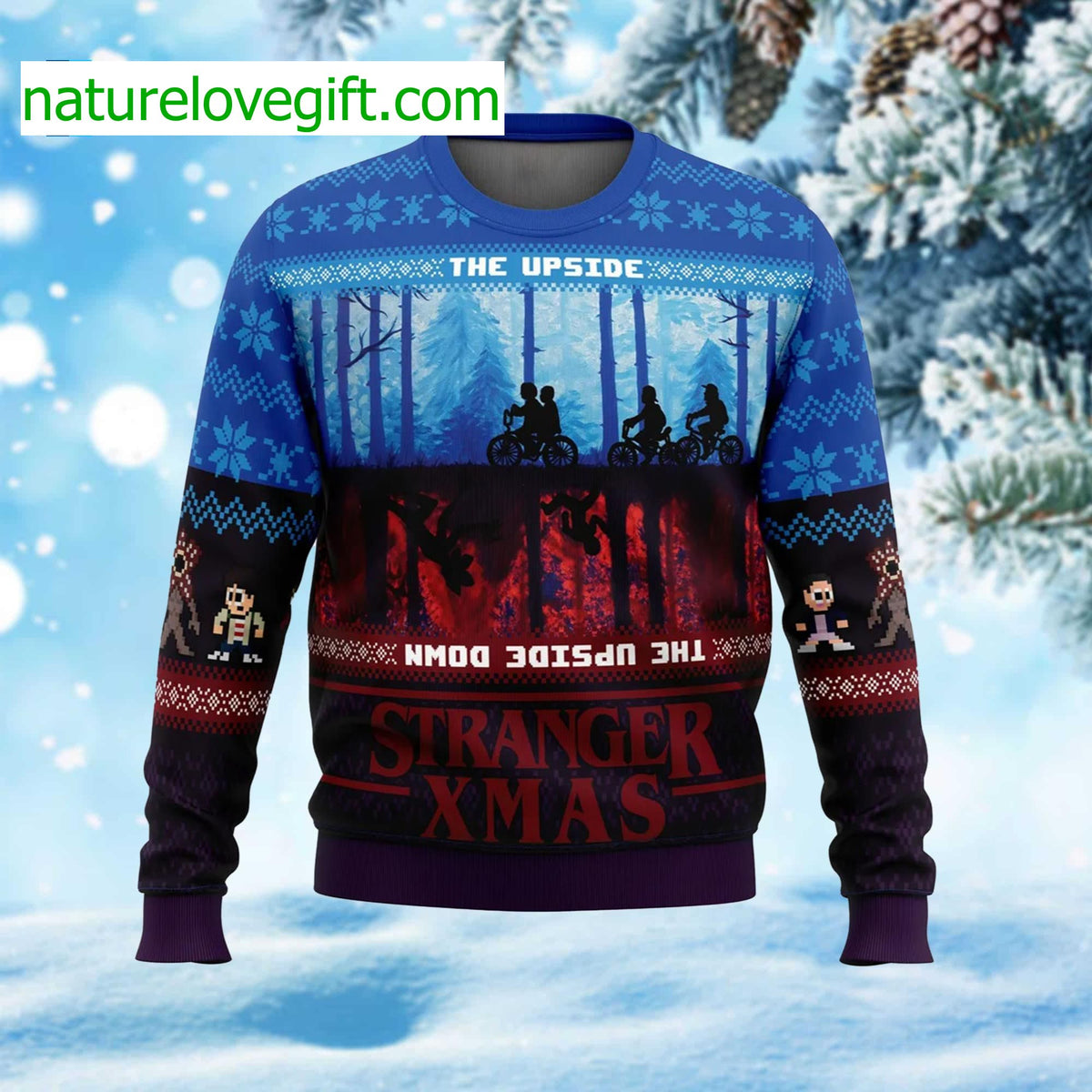 The Upside Down Stranger Xmas Ugly Christmas Sweater - Holiday Gift product image