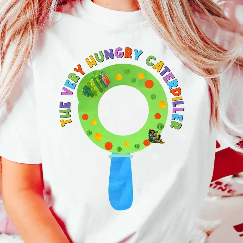 Very Hungry Caterpillar Magnifying Glass Kindergarten - Adult & Kids T-Shirts, Sweatshirts & Hoodies apparel design preview 1